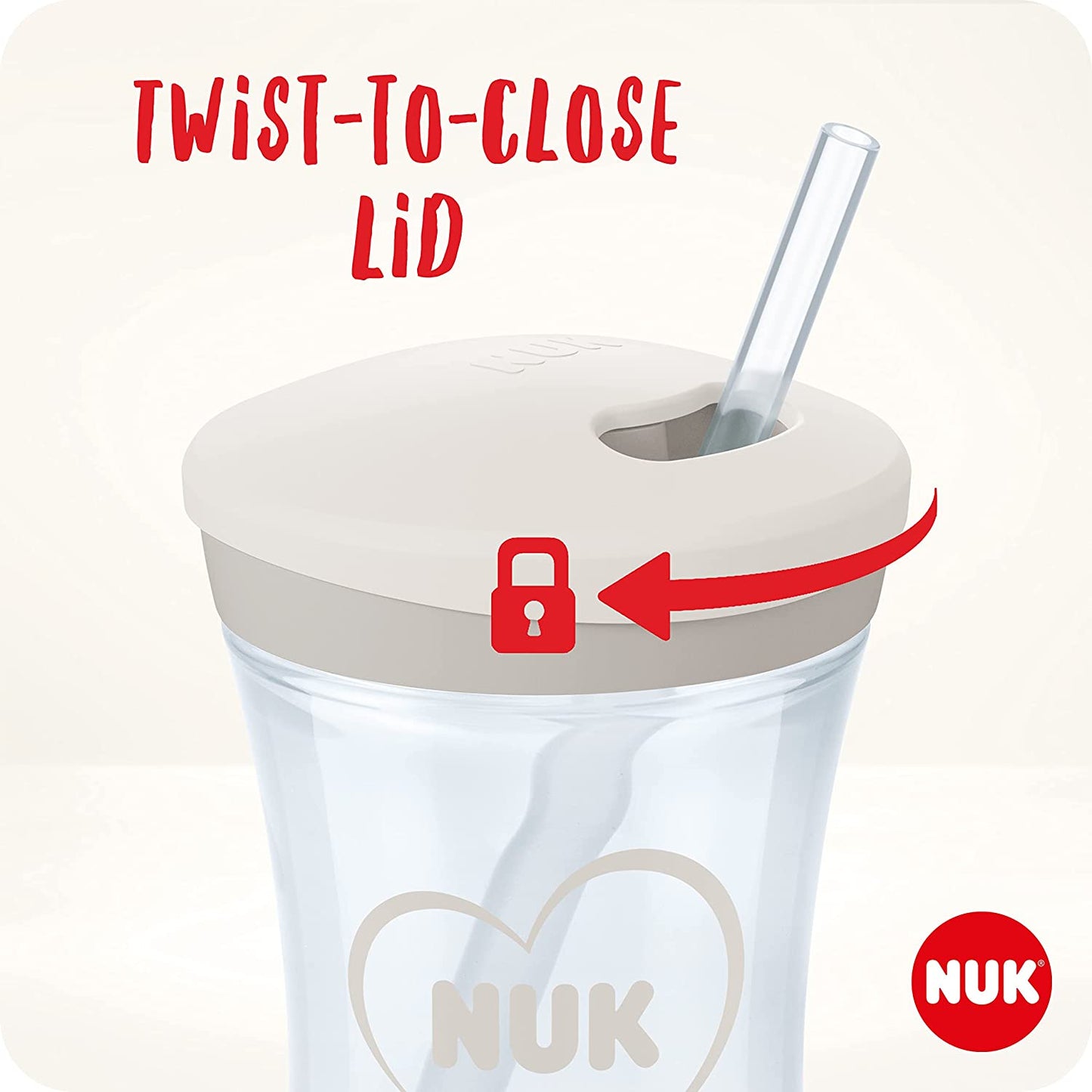NUK Action Cup Toddler Cup 12+ Months Twist Close Soft Drinking Straw BPA-Free 230ml