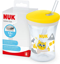 NUK Action Cup Toddler Cup 12+ Months Twist Close Soft Drinking Straw BPA-Free 230ml