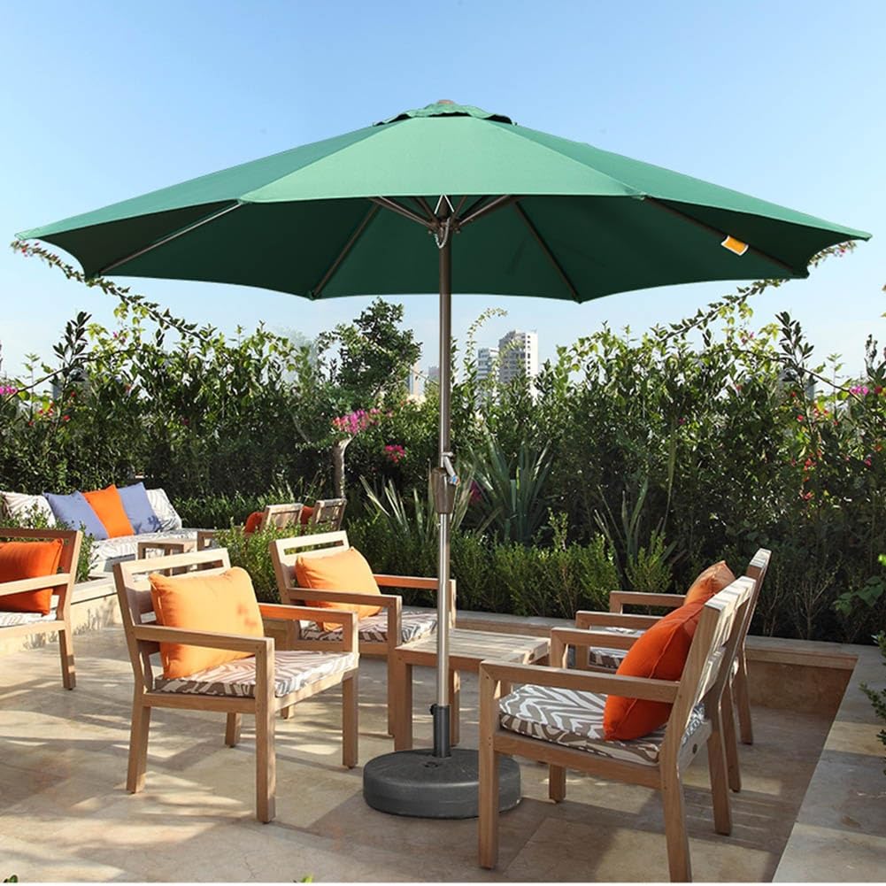 Garden Umbrella 9ft – UV Protected Patio Umbrella with Heavy Concrete Base
