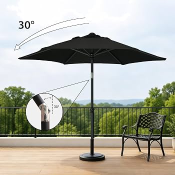 Garden Umbrella 9ft – UV Protected Patio Umbrella with Heavy Concrete Base