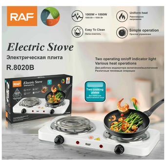 compare product RAF R.8020B Electric Stove 1000+1000 Watts cooking hot plate with temperature control overheat protection electric cooker 2000 watts