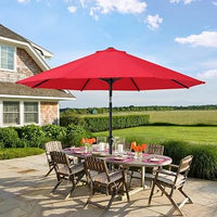 Garden Umbrella 9ft – UV Protected Patio Umbrella with Heavy Concrete Base