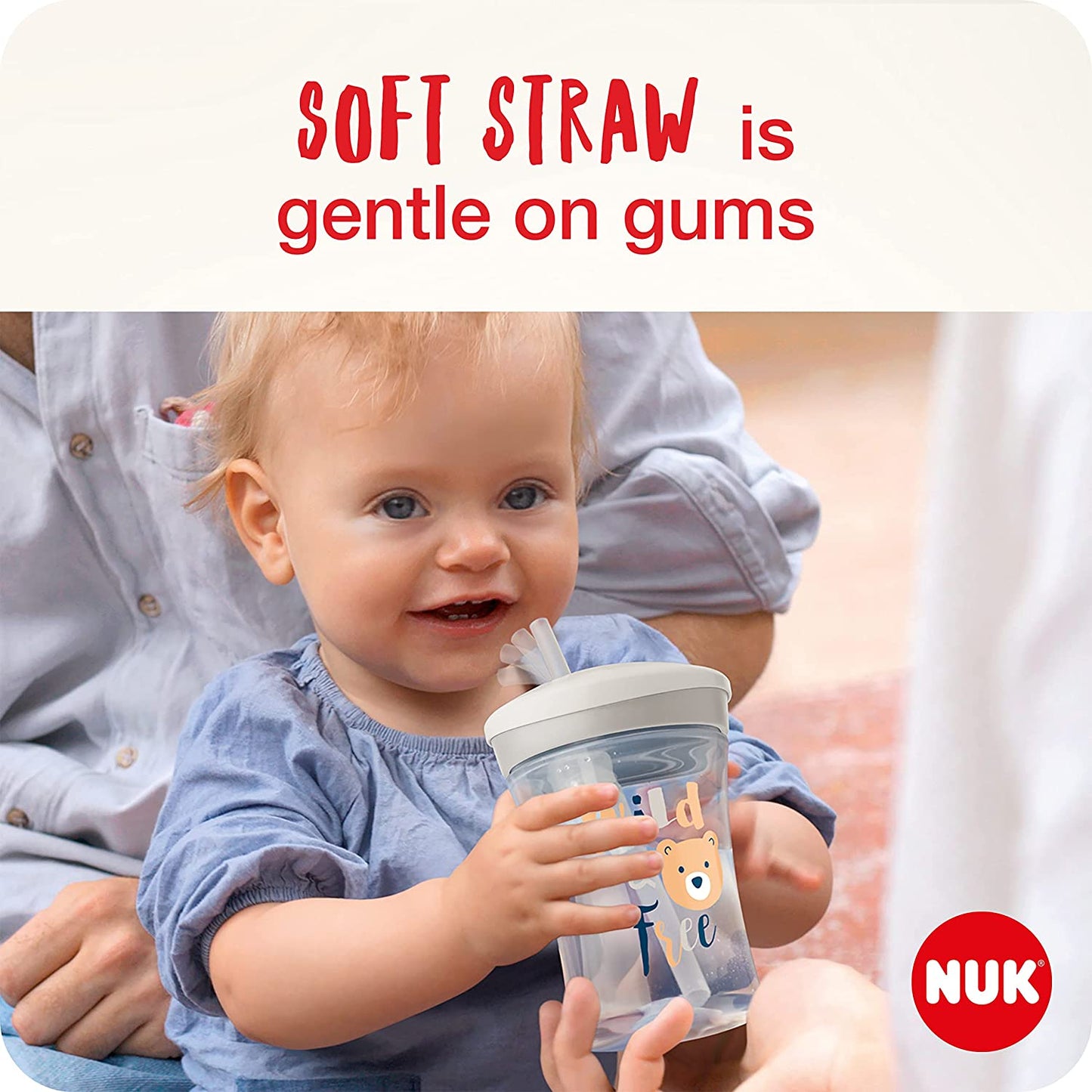 NUK Action Cup Toddler Cup 12+ Months Twist Close Soft Drinking Straw BPA-Free 230ml