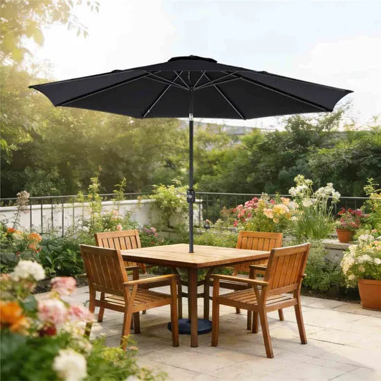 Garden Umbrella 9ft – UV Protected Patio Umbrella with Heavy Concrete Base
