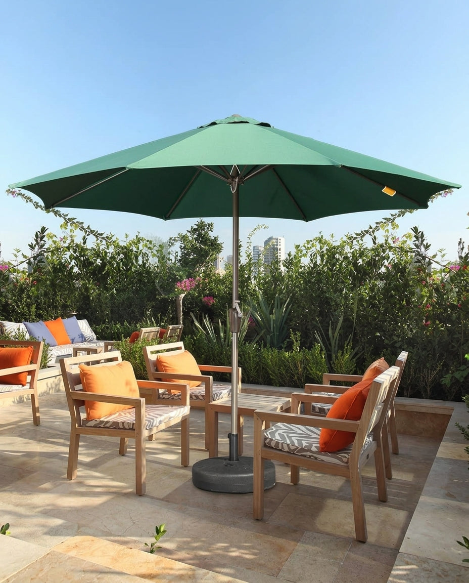 Garden Umbrella 9ft – UV Protected Patio Umbrella | Heavy Concrete Base