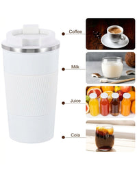 Multi-Use Coffee Mug – 510ml Stainless Steel Tumbler | Silicone Grip