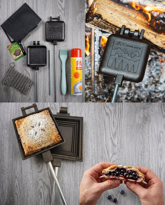 Coghlan's Cast Iron Camp Cooker – Pre-Seasoned Pie Iron & Sandwich Maker for Campfire Cooking