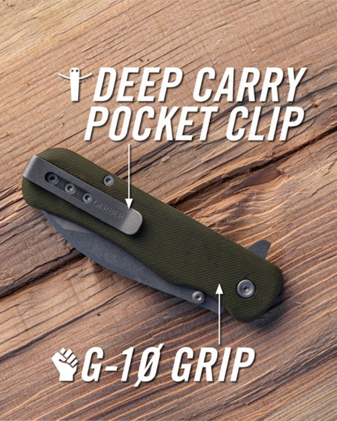 Gerber Gear Confidant EDC Pocket Knife, 3.2" Drop Point Plain Edge Folding Knife
