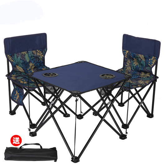 Portable Camping Chair with Mini Side Table - Foldable Outdoor Set