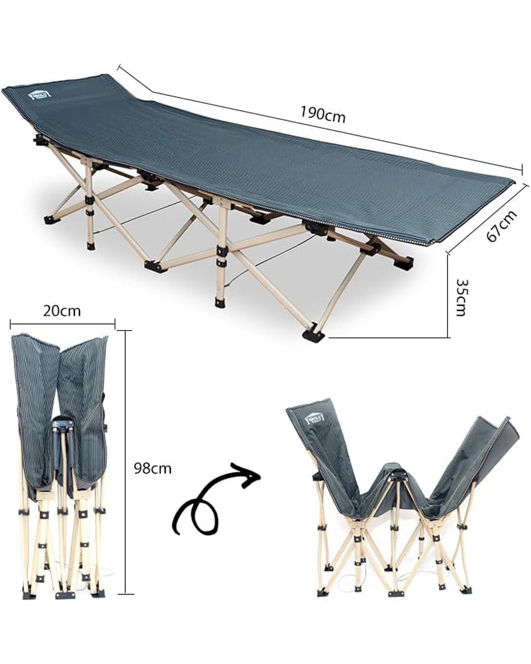 Hercules Heavy Duty Single Folding Camping Cot