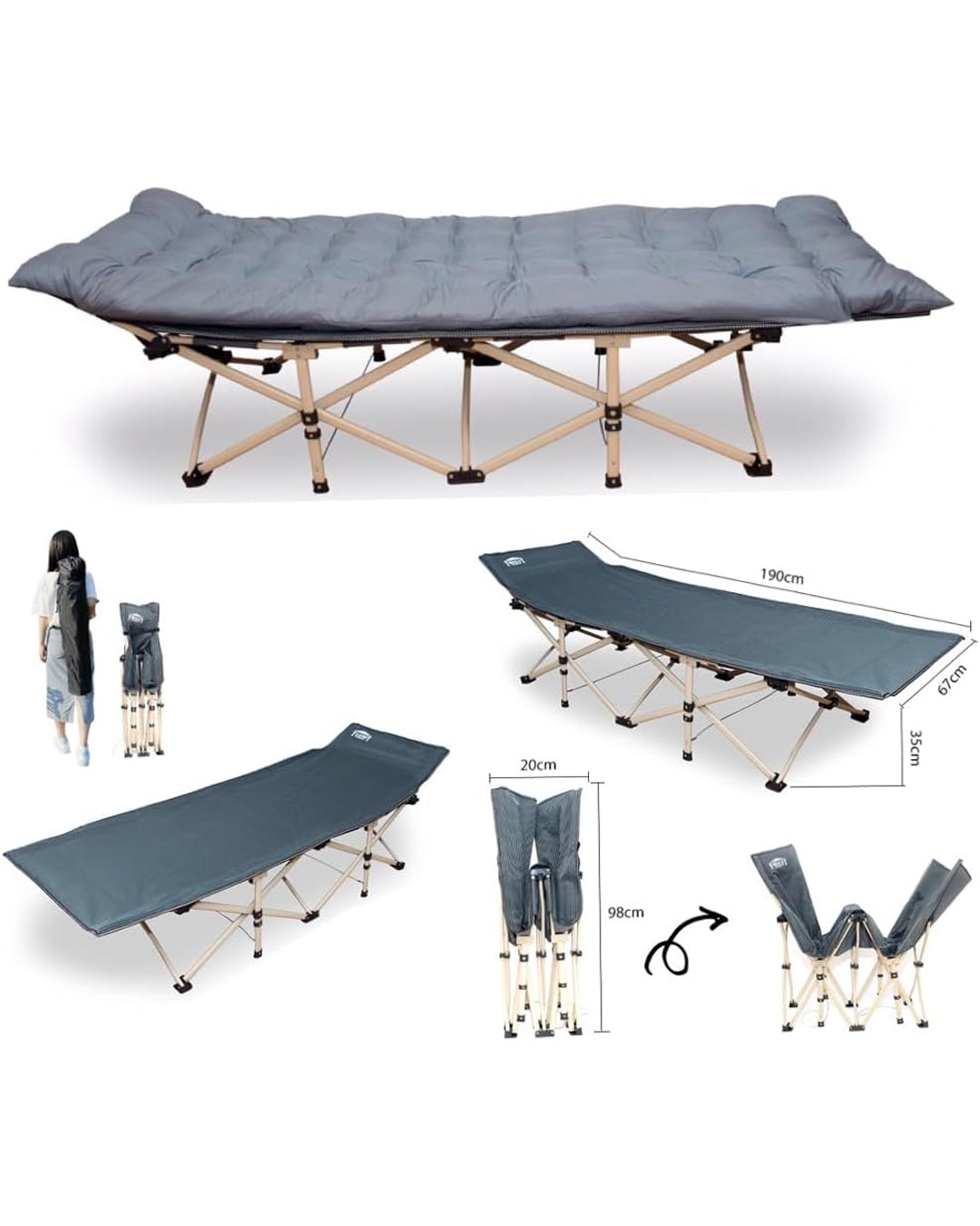 Hercules Heavy Duty Single Folding Camping Cot