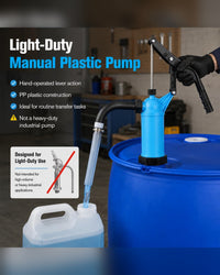 JustWell Plastic Lever Acting Drum Pump – Manual Liquid Transfer Pump