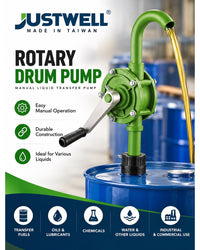 JustWell JW-216 Rotary Drum Pump – Manual Barrel Liquid Transfer Pump