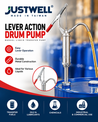 JustWell LCH JW-490 Lever Acting Drum Pump – Manual Liquid Transfer Pump