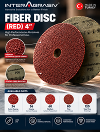 InterAbrasiv Fiber Disc 4 Inch Red – Aluminium Oxide Abrasive Disc