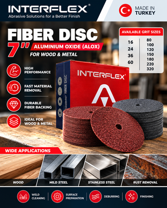 compare product Interflex 7 Inch Fiber Disc – Aluminium Oxide for Wood & Metal