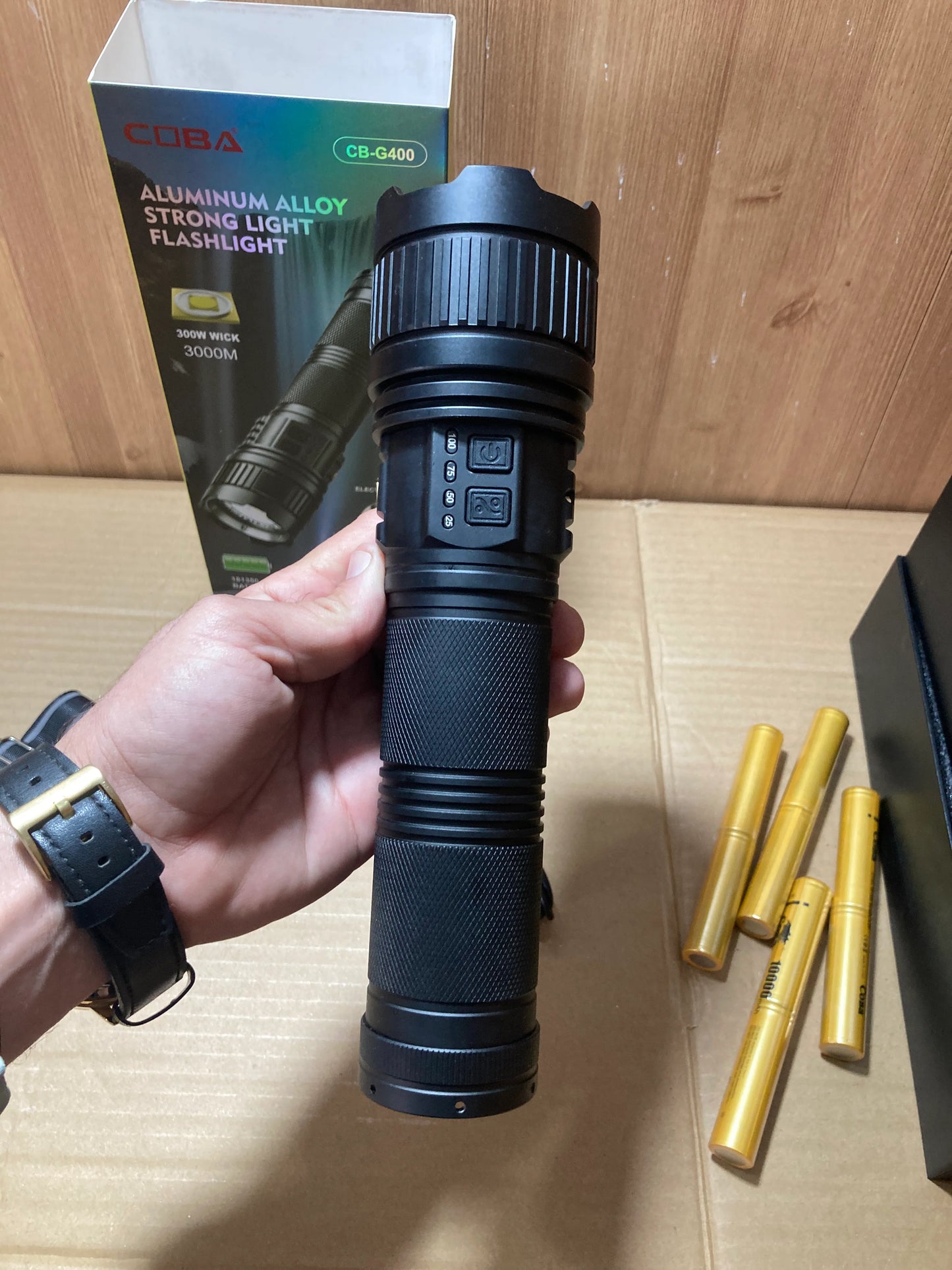COBA Aluminum Alloy Strong Light Flashlight CB-G400