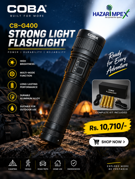 COBA Aluminum Alloy Strong Light Flashlight CB-G400
