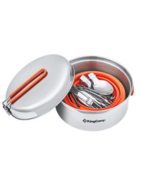 KingCamp KA2008 Adventure Stainless Steel Camping Cookware Mess Kit 25Pcs