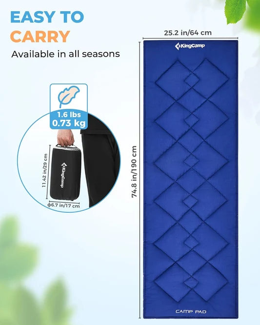 KingCamp KM2003 Soft Cotton Lightweight Camping Sleeping Cot Mat
