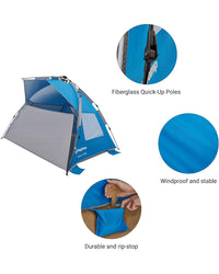 KingCamp Pop Up Tent UPF50+ beach, picnic, garden, camping - Blue KT2108