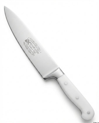 compare product Professional Stainless Steel Chef's Knife - White Handle