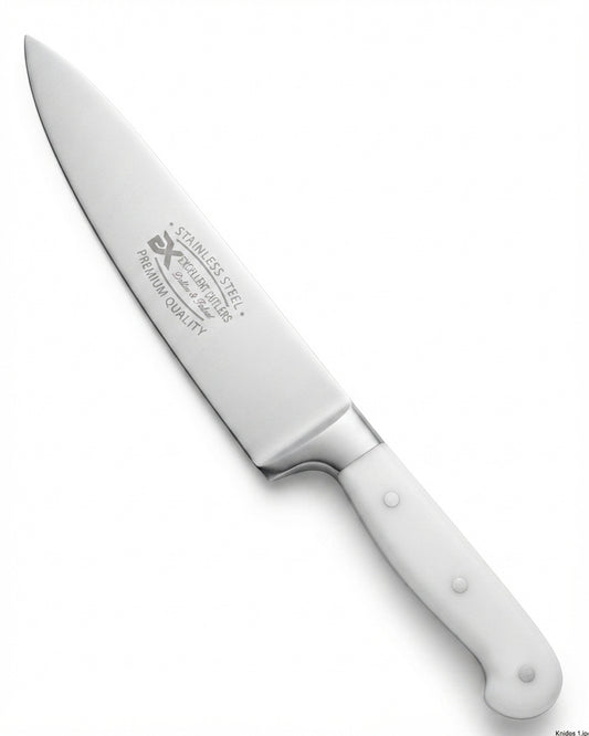 Professional Stainless Steel Chef's Knife - White Handle