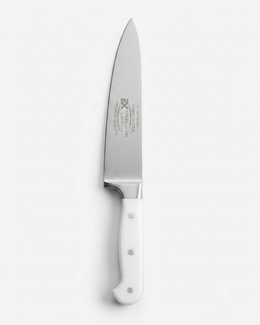 Professional Stainless Steel Chef's Knife - White Handle