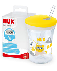 NUK Action Cup Toddler Cup 12+ Months Twist Close Soft Drinking Straw BPA-Free 230ml