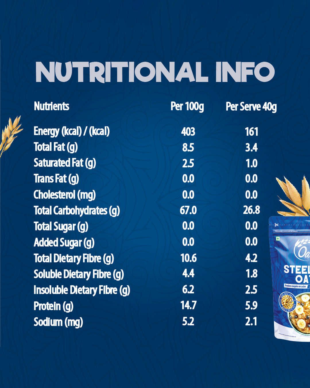 Oateo Steel Cut Oats 500 gms ziplock