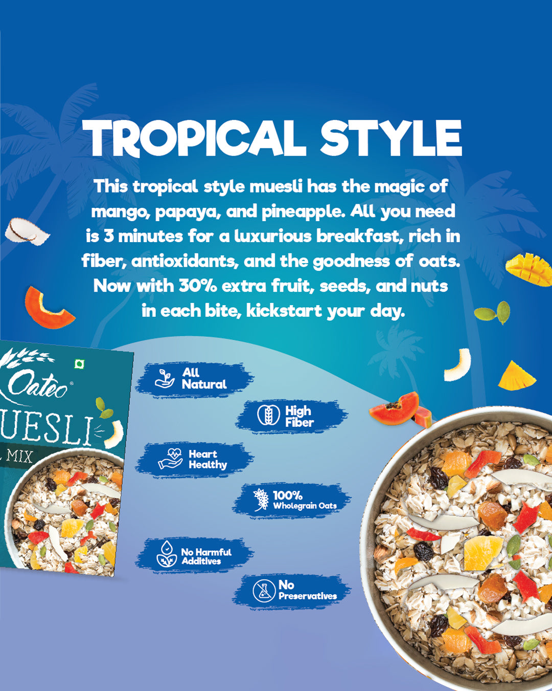 Muesli Tropical Mix 400 gms Ziplock
