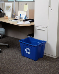 Rubbermaid Commercial Recycling Box 14 Gal Blue