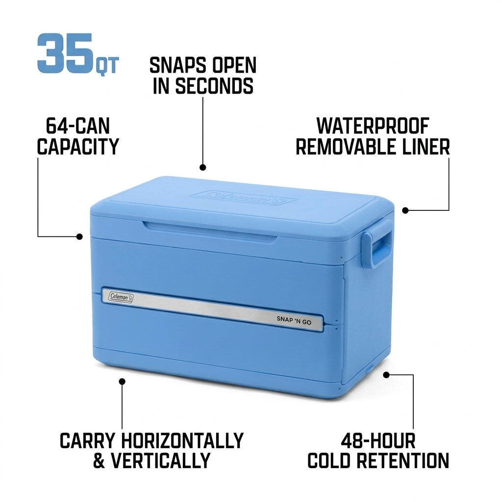 Coleman Snap ’N Go  Series 35QT, 45QT & 55QT Collapsible Cooler