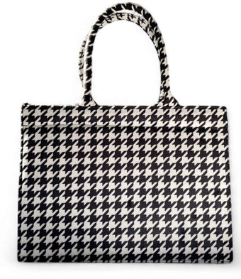 compare product Classic Black and White Houndstooth Pattern Tote Bag