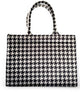 Classic Black and White Houndstooth Pattern Tote Bag