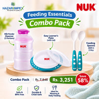NUK Feeding Combo – Plate, 2 Spoons & Milk Dispenser