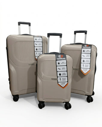 compare product TRAVELIGE 3-Piece Luggage Set – Beige | 55cm, 68cm & 79cm