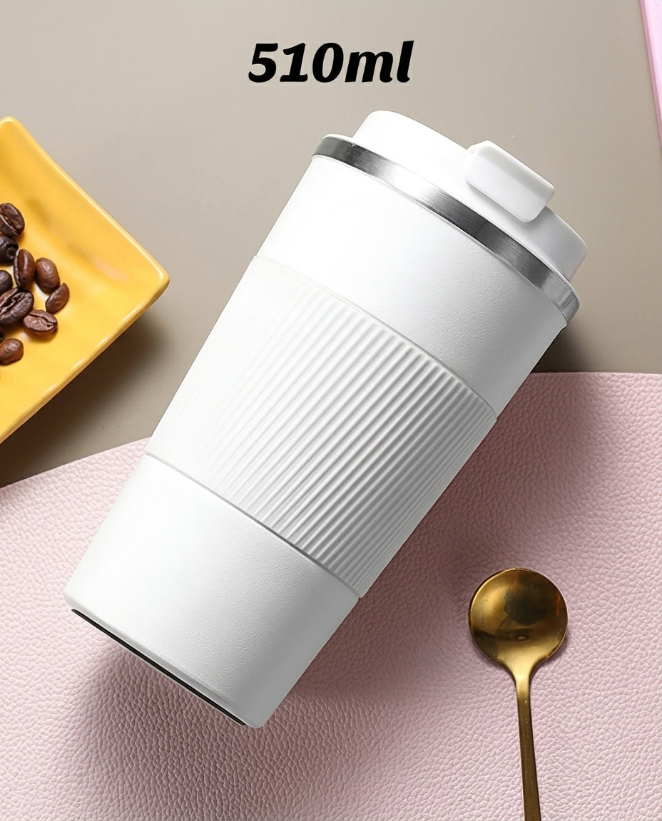 Multi-Use Coffee Mug – 510ml Stainless Steel Tumbler | Silicone Grip