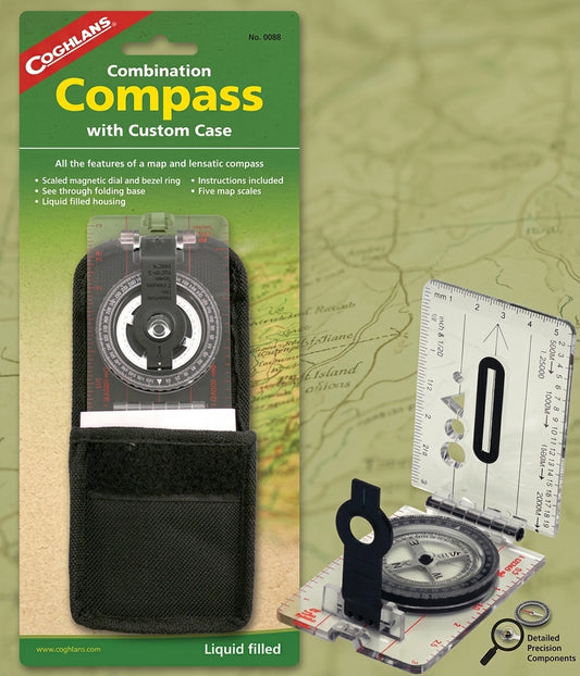 Coghlan's Combination Map & Lensatic Compass with Case – Model 0088 | Outdoor Navigation Compass