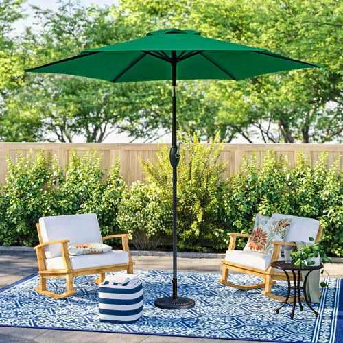 Garden Umbrella 9ft – UV Protected Patio Umbrella with Heavy Concrete Base