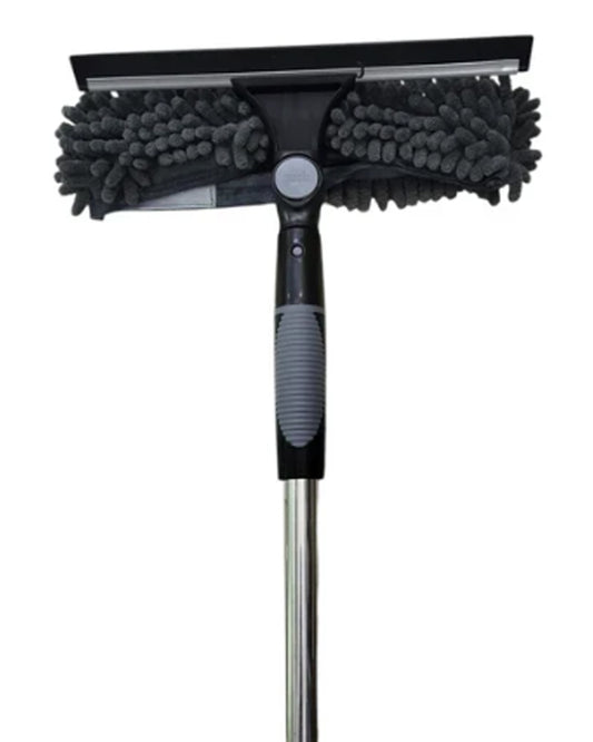 HISTAR Window & Glass Panel Cleaner – 10" Squeegee  & Microfiber Scrubber (6.6 FT)