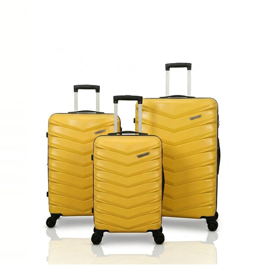 TRAVELIGE Velocity 3-Piece Luggage Set – Yellow | 55cm, 68cm & 79cm