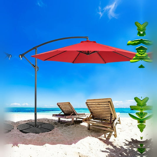 Side Pole Garden Umbrella 10ft – 360° | Heavy Concrete Base