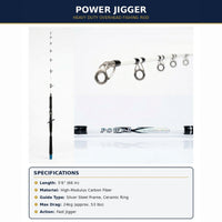 Power Trigger DPJ56B Jigging Rod – 5'6" Heavy Duty Overhead Fishing Rod
