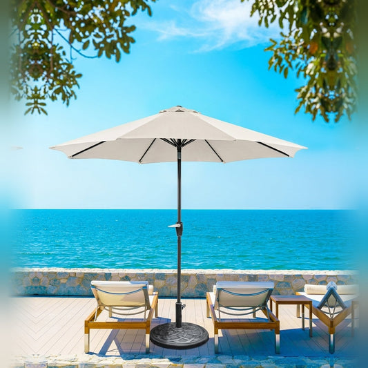 Garden Umbrella 9ft – UV Protected Patio Umbrella | Heavy Concrete Base