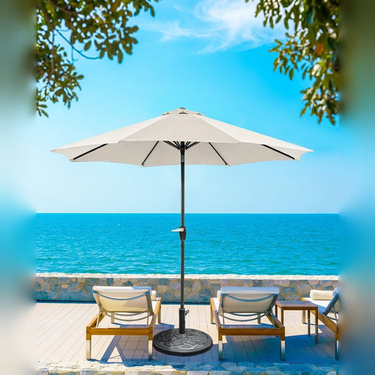 Garden Umbrella 9ft – UV Protected Patio Umbrella | Heavy Concrete Base