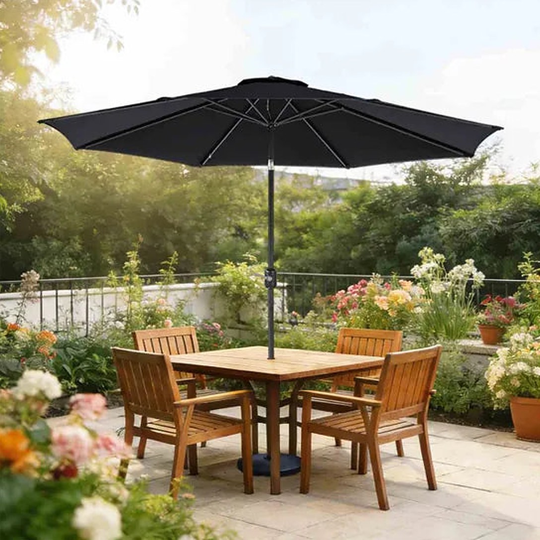 Garden Umbrella 9ft – UV Protected Patio Umbrella | Heavy Concrete Base