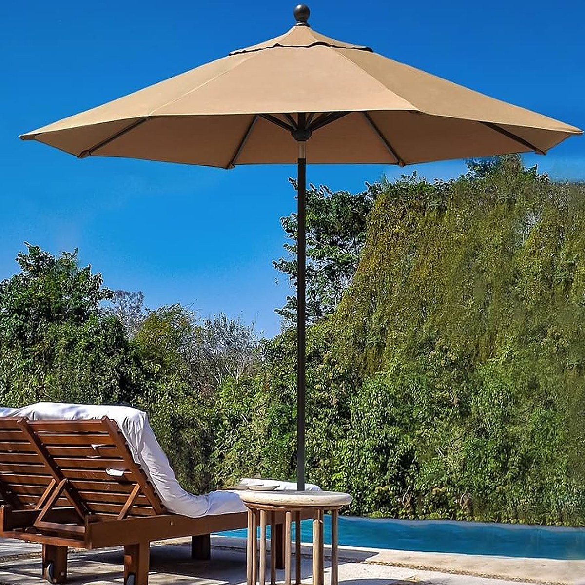 Garden Umbrella 9ft – UV Protected Patio Umbrella | Heavy Concrete Base