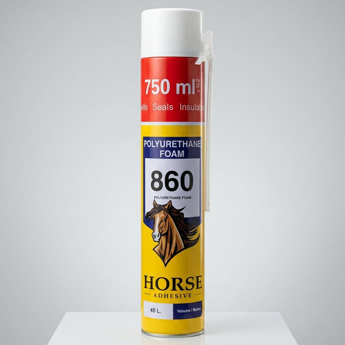 Horse 860 Polyurethane Foam 750ml – PU Expanding Foam Sealant Spray | Gap Filler & Insulation for Windows, Doors, Walls & Construction
