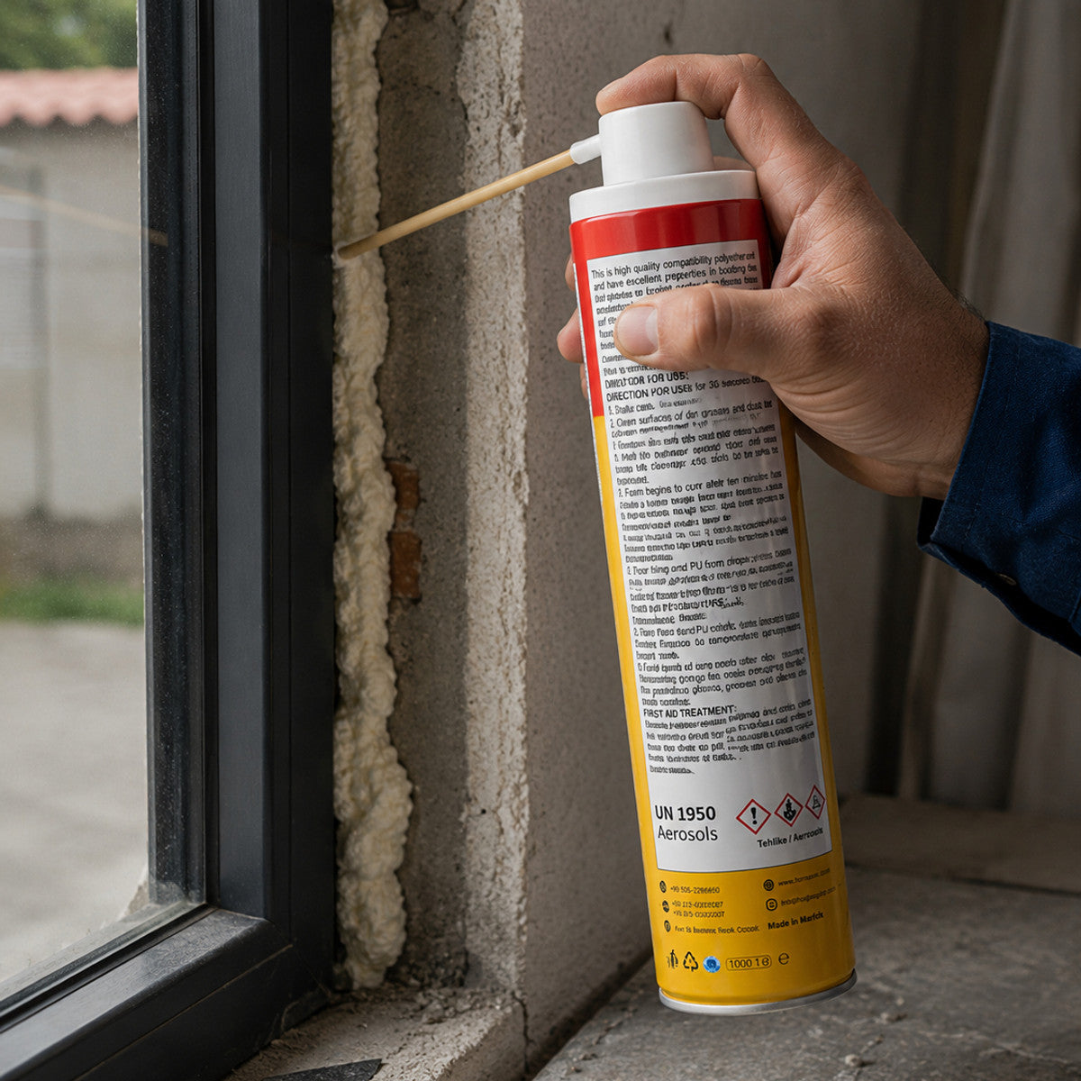Horse 860 Polyurethane Foam 750ml – PU Expanding Foam Sealant Spray | Gap Filler & Insulation for Windows, Doors, Walls & Construction
